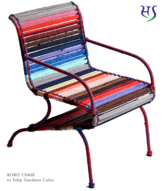 Koko Chair in Tulip Gardens Color Katran collection by Sahil & Sarthak
